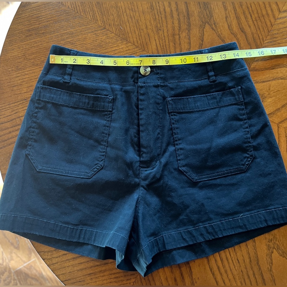 Anthropologie Maeve black High-Waist Cotton Shorts - Picture 4 of 9